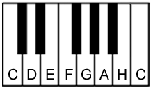 Klaviertastatur - 1 Oktave