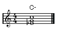 Moll-Dreiklang in der 1. Umkehrung als Akkord im Notenbild