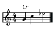 Moll-Dreiklang in der 2. Umkehrung als Arppegio im Notenbild